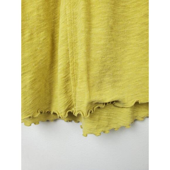 Free People Womens Large Be MY BABY Long Sleeve Tee Top Lightweight Lettuce Hem - Picture 8 of 11